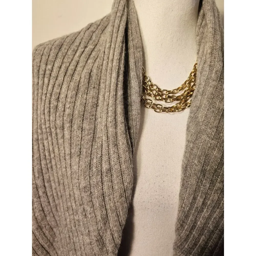 Autumn Cashmere Womens Open Front Cashmere Knit Cardigan Sweater‎ Gray S